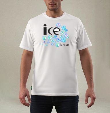 Лёд Свежесть Холодная Весёлая Надпись ice is nice, Футболка мужская REGULAR белая