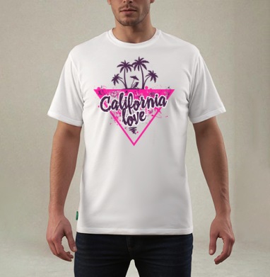 California love яркая романтика пальмовой вечеринки, Футболка мужская REGULAR белая