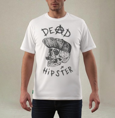 Футболка DEAD HIPSTER с готическим черепом - SASHABECKER