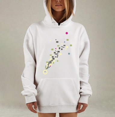 Абстрактное извержение данных иллюстрация упорядоченного хаоса, Hoodie Mjhigh Dig, оверсайз, утепленная
