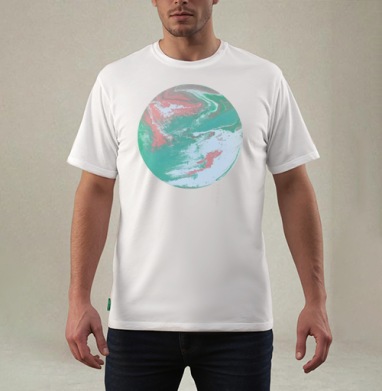 Нежные волны зеленого кораллового движения абстракция, Футболка мужская REGULAR белая