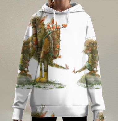 Семья Монстриков Сбор Грибов Семья Монстриков, Hoodie Long Oversize 3D