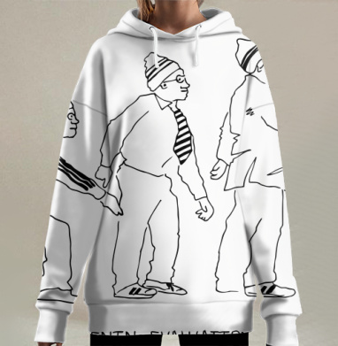 Эволюция человека с Лениным как символом прогресса в истории человека, Hoodie Long Oversize 3D