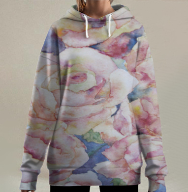 Розы. декор три, Hoodie Long Oversize 3D