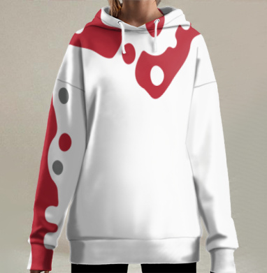 Красно серые руны магическое объединение древних знаний, Hoodie Long Oversize 3D