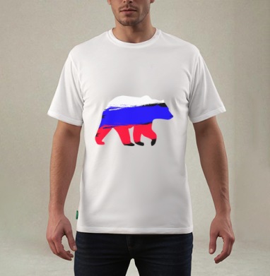 Rus Bear / Русский медведь, Футболка мужская REGULAR белая