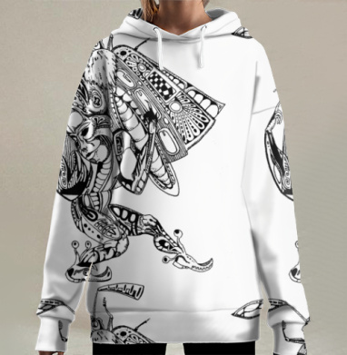 Шут бабочка сливается мотылек Шут бабочка сливается мотылек, Hoodie Long Oversize 3D
