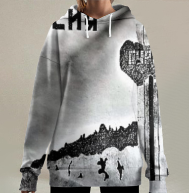 Мрачное индустриальное одиночество России пустынная дорога, Hoodie Long Oversize 3D