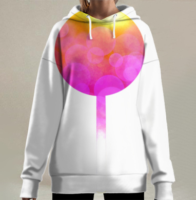 Яркий леденец светящийся с эффектом свечения, Hoodie Long Oversize 3D