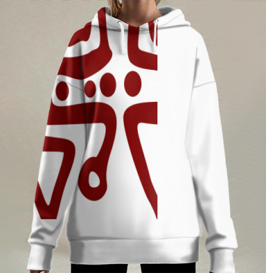 Сакральный шаманский символ Танец Огины танец огня, Hoodie Long Oversize 3D