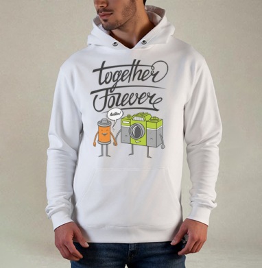 Together Forever, Толстовка белая Regular, утепленная