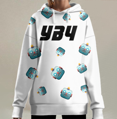 Милое мохнатое существо с большими глазами, Hoodie Long Oversize 3D