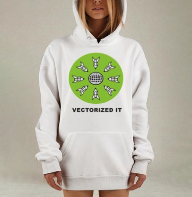 Векторное творчество глобальное влияние карандашей ракеты, Hoodie Mjhigh Dig, оверсайз, утепленная