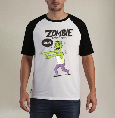Zombie - Mutant Zone! - Футболка мужская REGULAR реглан бел/черный, страница 23