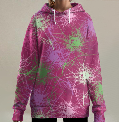 Абстрактные растения, Hoodie Long Oversize 3D