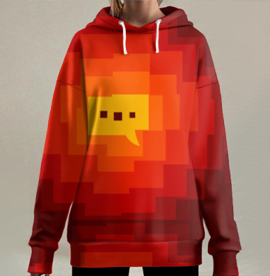 Абстрактный футористичный месэдж, квадробабл, Hoodie Long Oversize 3D