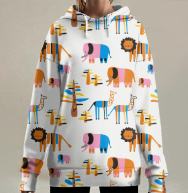 Африканская саванна, Hoodie Long Oversize 3D
