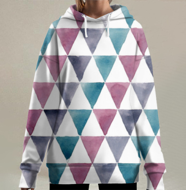 Акварельные треугольники, Hoodie Long Oversize 3D