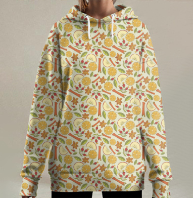 Ароматный паттерн, Hoodie Long Oversize 3D