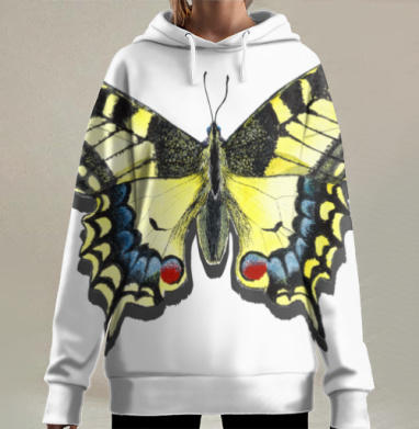 Бабочка Махаон, Hoodie Long Oversize 3D