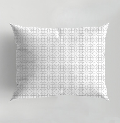 White Puzzle Piece Geometry / Белая геометрия деталей пазла черных линий, Подушка декоративная 50х70 см