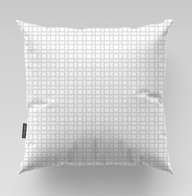 White Puzzle Piece Geometry / Белая геометрия деталей пазла черных линий - Магазин футболок AnnArtshock - Дизайнерские принты, Подушки