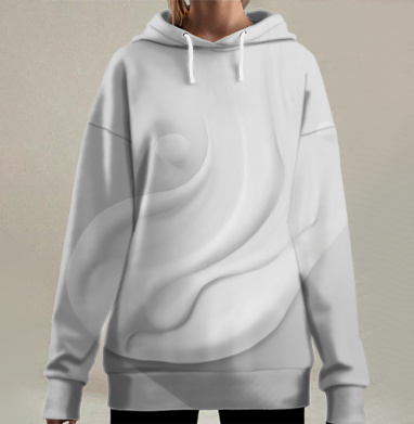 Белый мазок, Hoodie Long Oversize 3D