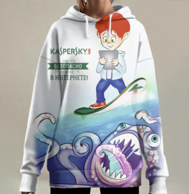 Беззаботный сёрфинг для ваших чад, Hoodie Long Oversize 3D