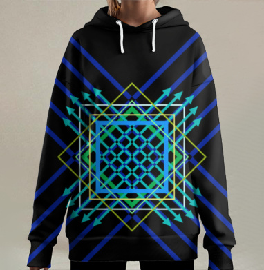 Динамичная геометрия: современный минимализм, Hoodie Long Oversize 3D