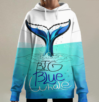 Большой кит, Hoodie Long Oversize 3D