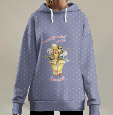 Букет котов, Hoodie Long Oversize 3D