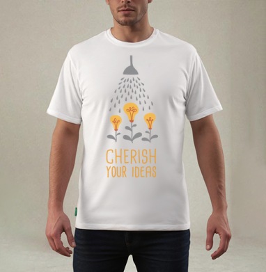 Cherish your ideas / Берегите свои идеи, Футболка мужская REGULAR белая