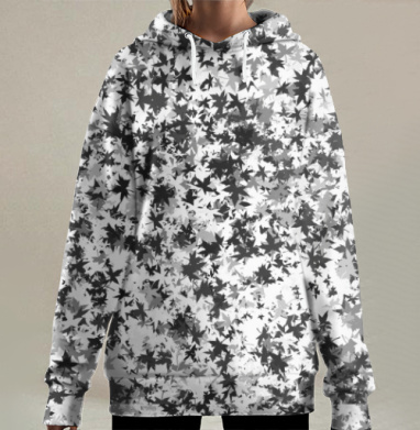 Черно-белое Вдохновение, Hoodie Long Oversize 3D