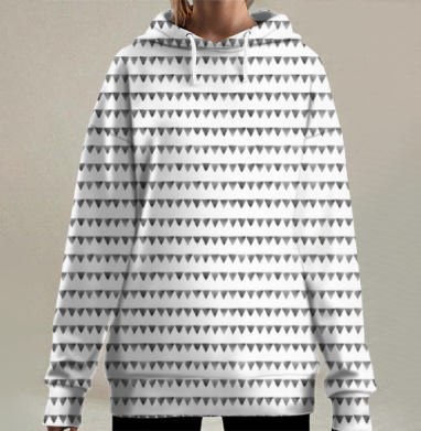 Черные полоски, Hoodie Long Oversize 3D
