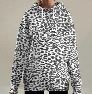 Чёрный леопард, Hoodie Long Oversize 3D