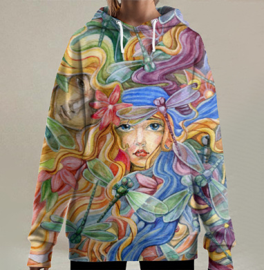 Цветное счастье, Hoodie Long Oversize 3D