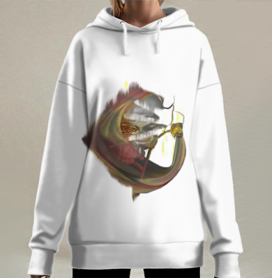 Мистическая фигура с магическим светом в капюшоне эмоций, Hoodie Long Oversize 3D