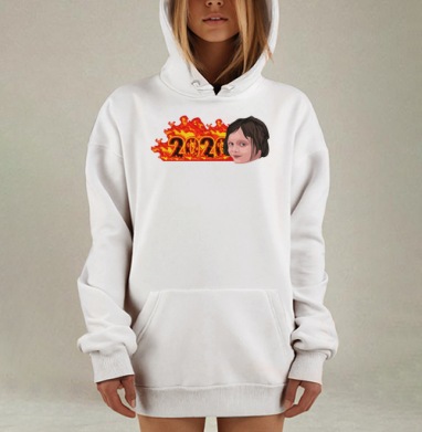 Год 2020 в огне с девочкой мем девочка и пожар 2020 год, Hoodie Mjhigh Dig, оверсайз, утепленная