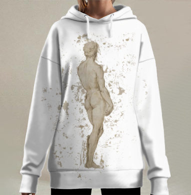Классический рисунок мужская фигура естественная мужественность силуэт, Hoodie Long Oversize 3D