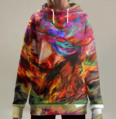 Огненная женщина страсть энергия движения, Hoodie Long Oversize 3D