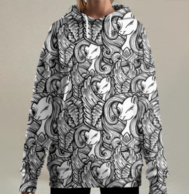 Единороги, Hoodie Long Oversize 3D