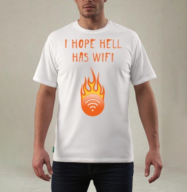 Flame WiFi / Адское пламя с Wi-Fi, Футболка мужская REGULAR белая