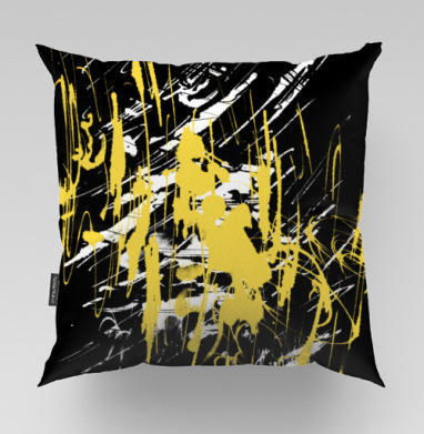 Abstract golden splashes / Золотые брызги краски фон абстракция яркая, Подушка велюр плюшевая 45х45