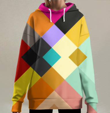 Геометрические узоры, Hoodie Long Oversize 3D