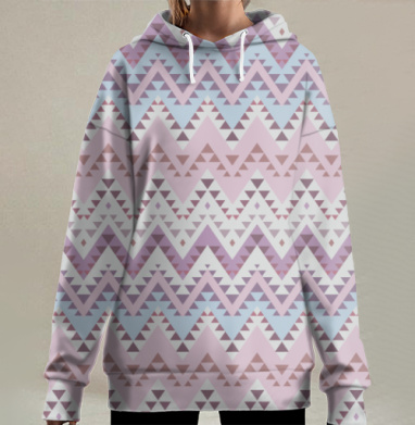 Геометрический зигзаг, Hoodie Long Oversize 3D
