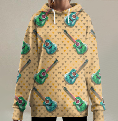 Гитара, Hoodie Long Oversize 3D
