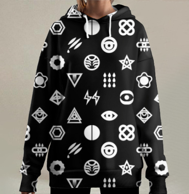 Инвертированные символы, Hoodie Long Oversize 3D