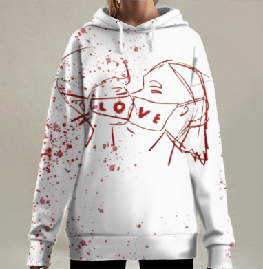 Любовь вперёд сквозь карантинные преграды, Hoodie Long Oversize 3D