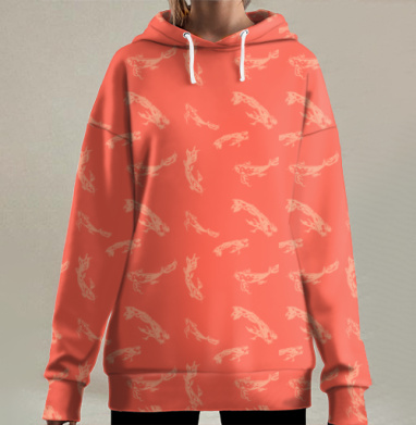 Карпы кои, Hoodie Long Oversize 3D