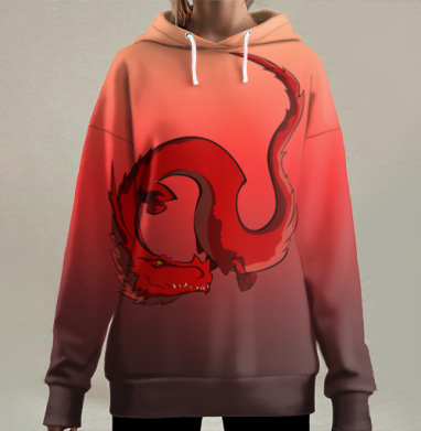 Китайский дракон, Hoodie Long Oversize 3D
